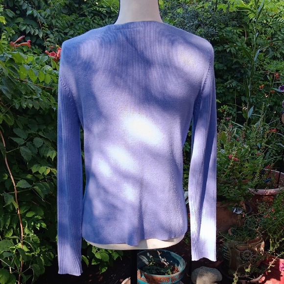 Hillard & Hanson Light Blue V-Neck Sweater - Picture 4 of 5